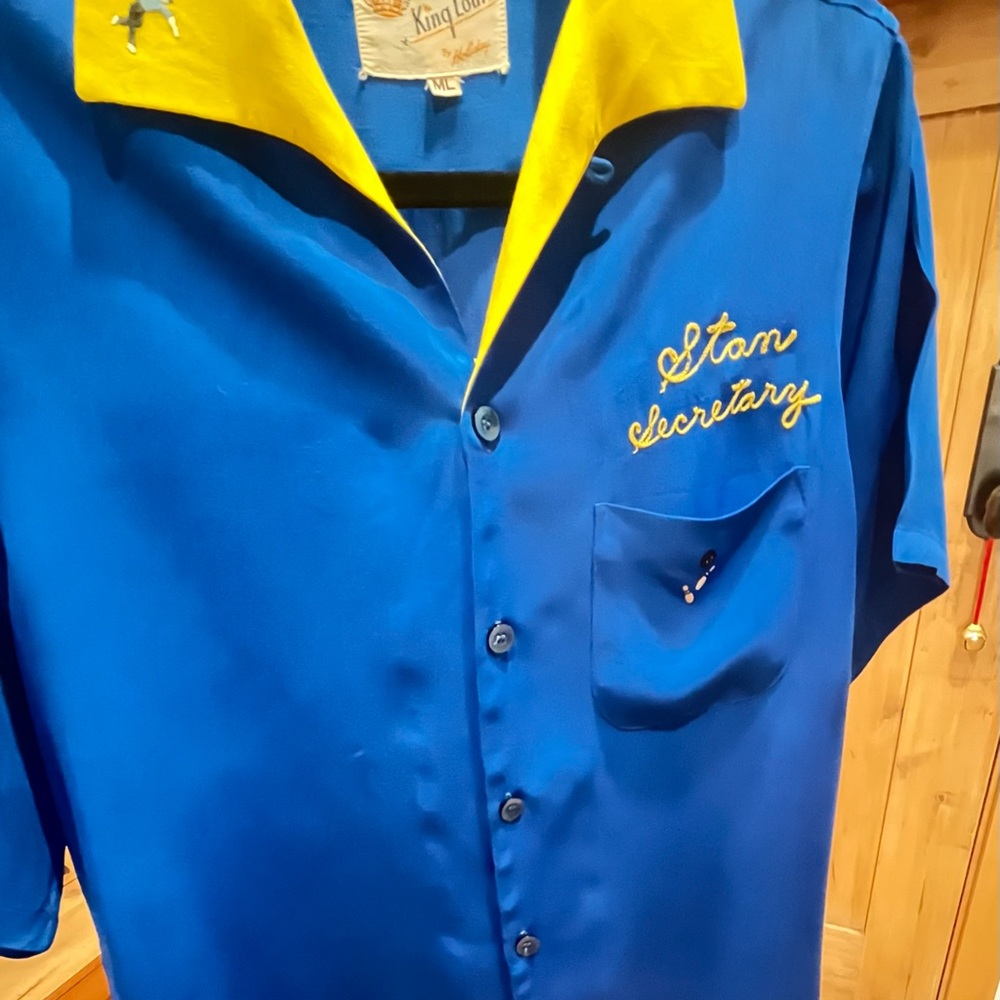 Royal blue vintage King Louie bowling shirt